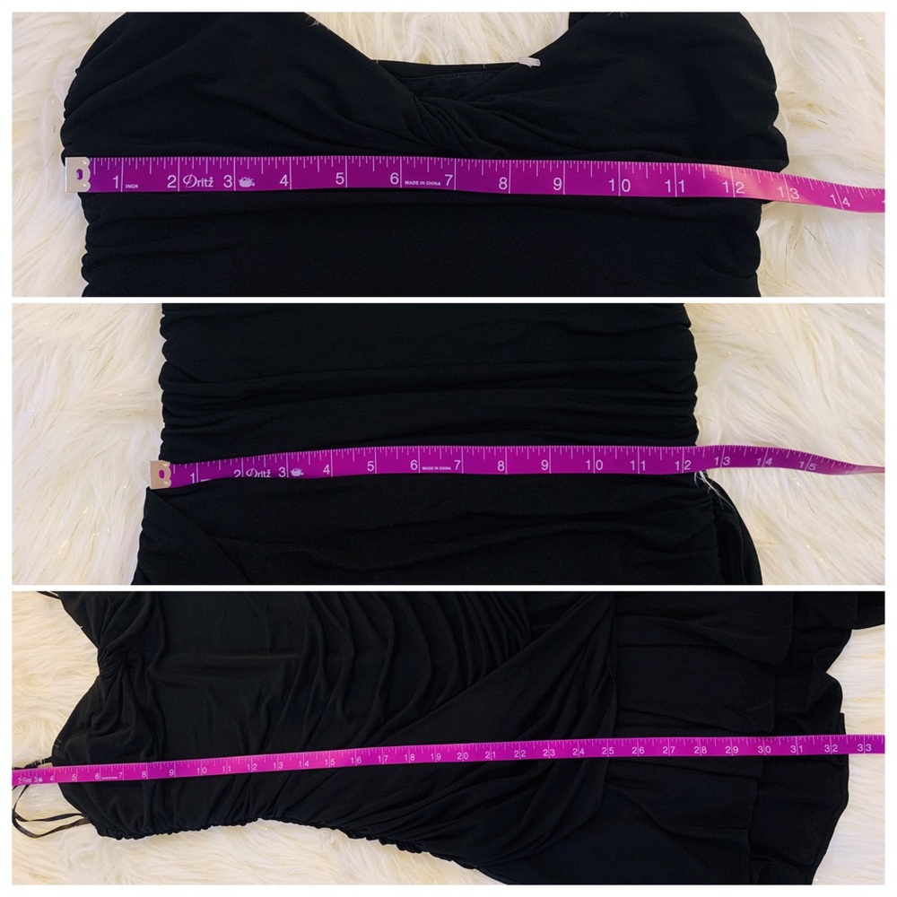 BCBG Black Rouched Mini Dress - Picture 6 of 7